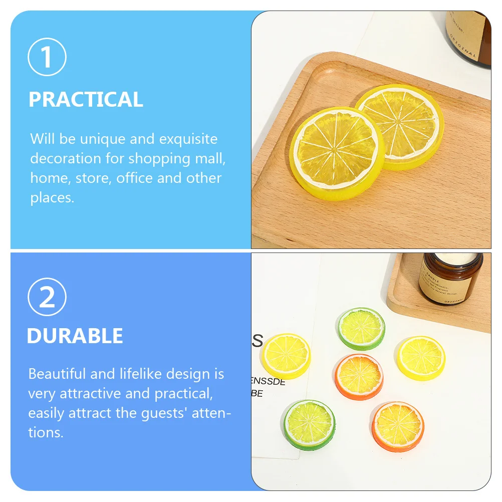 

30Pcs Artificial Lemon Slices Sturdy Decoration Restaurant Home Party Photo Props Artificial Lemon Slices