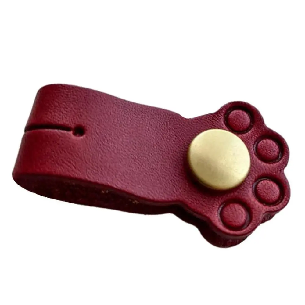 Earphone Cord Organizer Cute Animal Leather Cable Winder Wire Ties Cable Protector Clip Cartoon Cat Claw Shape