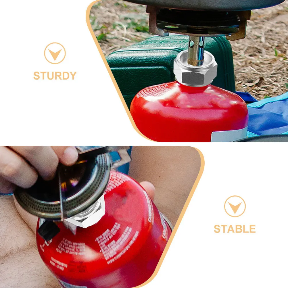 

2Pcs Propane Gas Tank Adapter Small Lightweight Converter Portable Camping Furnace Converter Outdoor Tool Gas Tank Adapter