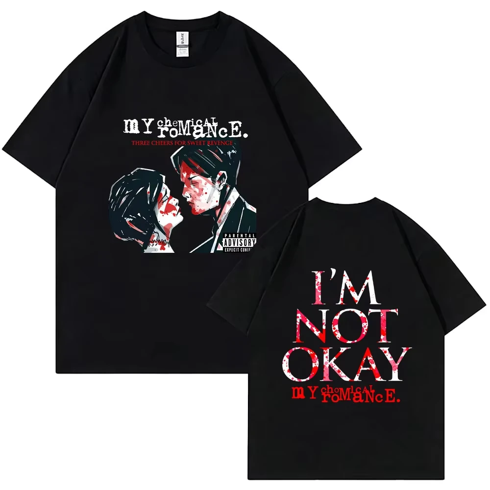 Hot Sale My Chemical Romance Three Cheers for Sweet Revenge I'm Not Okay Graphic T-shirt Y2K Men Women Gothic Oversized T-shirt