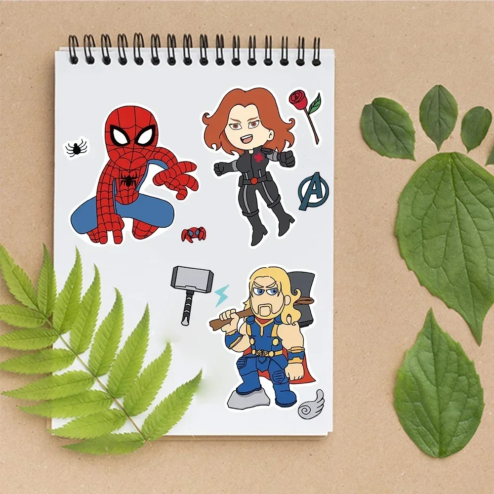 Disney-pegatinas de rompecabezas de Marvel para niños, pegatinas de rompecabezas de Spiderman, hacer una cara, pegatina de Iron Man, cuaderno DIY,