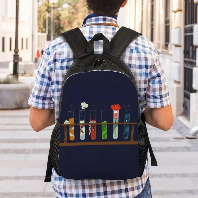 Mochila De ciencia Muppet personalizada para hombres y mujeres, bolsa de libros para estudiantes universitarios, se adapta a bolsas de elementos químicos para portátiles de 15 pulgadas