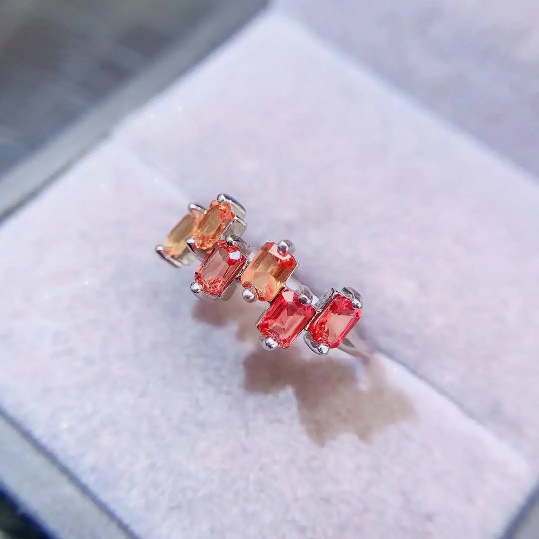 KJJEAXCMY Natural Women's Colored Sapphire Ring 925 silver inlay Colorful and splendid Crystal pure fire flash explosion