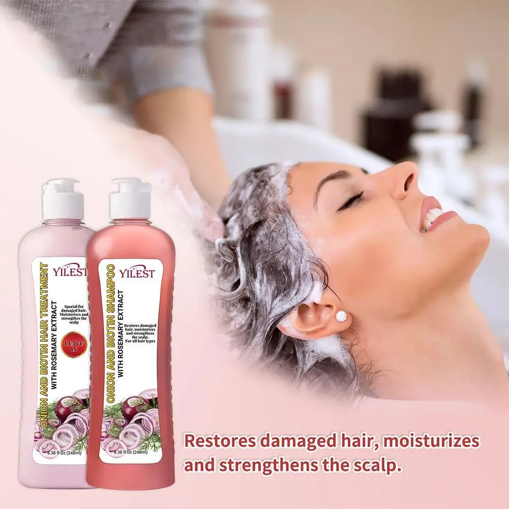 Onion Biotin And Rosemary Shampoo And Treatmentt Set Silicone Free Shampoo All Hair Types Conditioner Hair Care Anti Hair Shampo