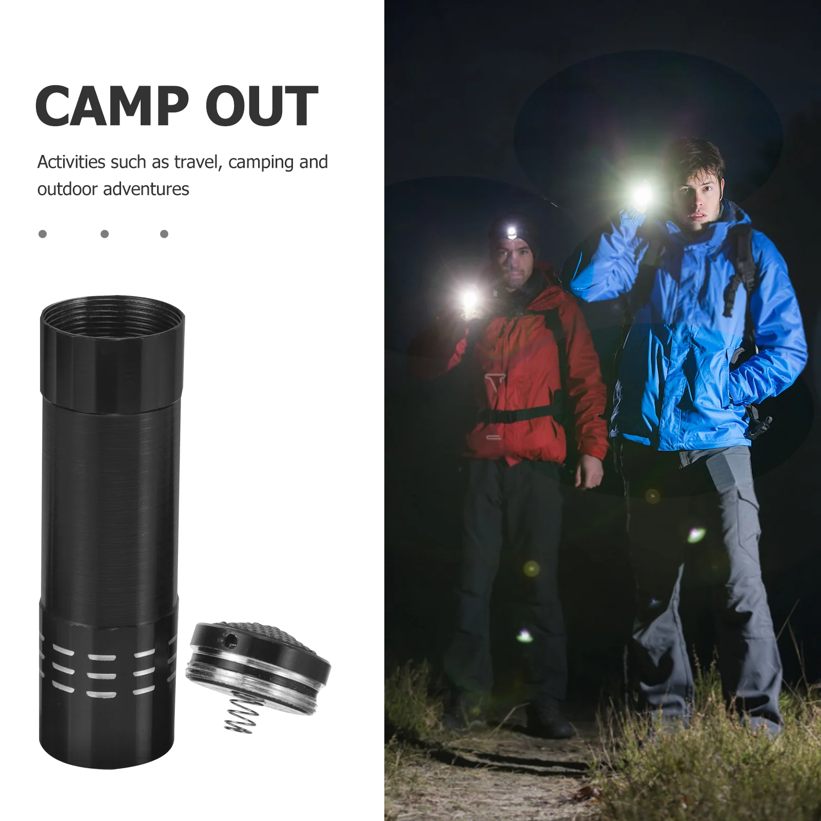 Lampe de poche Cachée avec Compartiment, Cache-espèces Secrets, Accessoires d'Évaluation