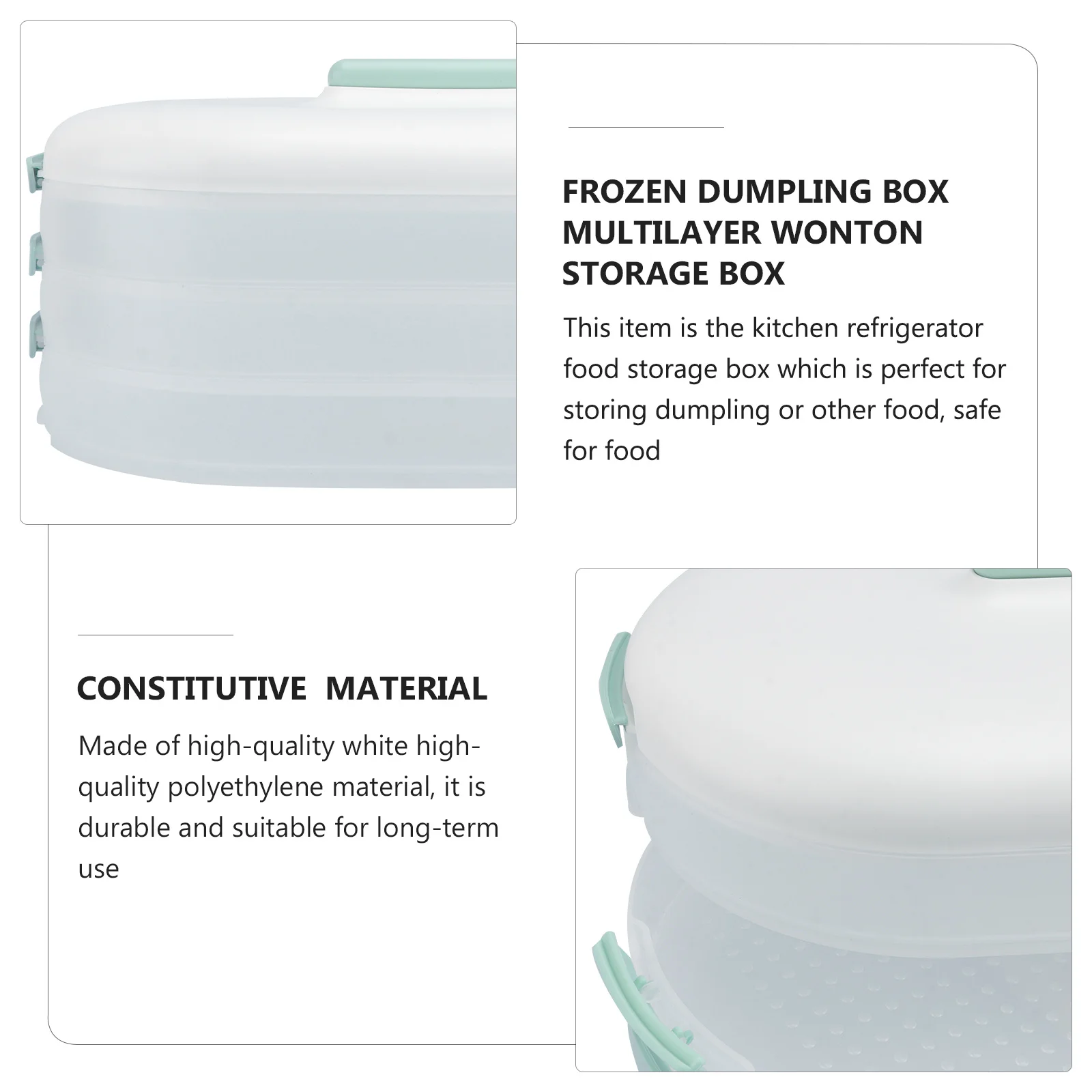 

1Pcs Dumplings Refrigerator Storage Box Large Capacity Kitchen Food Organizer Fresh Food Preservation Fridge Container