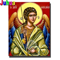 Wholesale Diamond embroidery Archangel Michael Orthodox icon full square round diamond Painting Cross Stitch diy puzzle Wonderfu