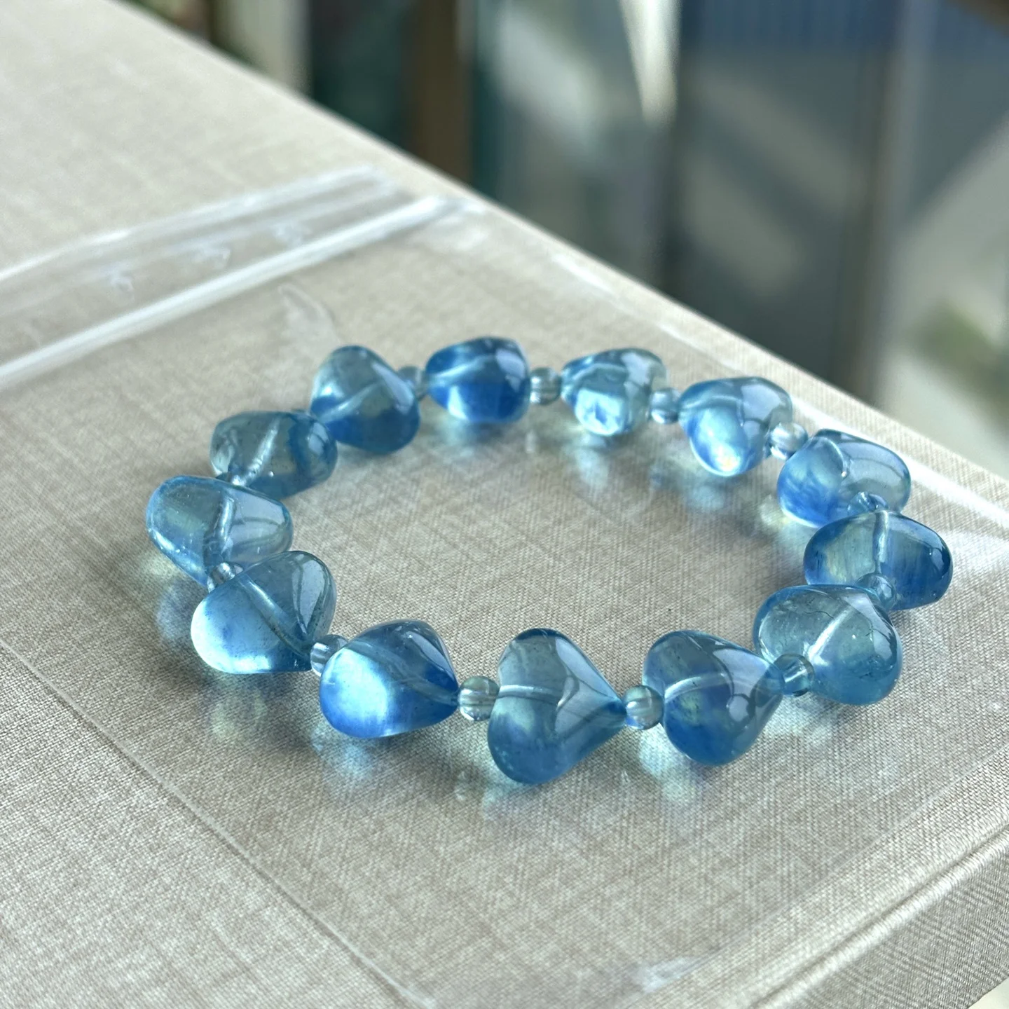 Natural Blue Aquamarine Clear Beads Bracelet Jewelry 11.8x14.6x9.3mm Women Men Brazil Blue Aquamarine Jewelry AAAAA
