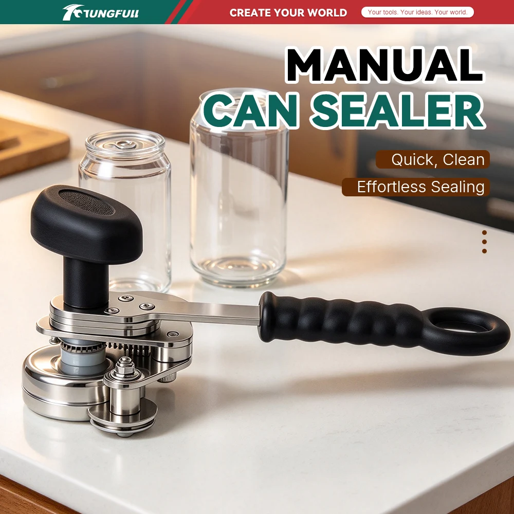Manual Can Sealer Stainless Steel Hand Operated Tin Can Sealing Tool No Power Needed Portable Hand Crimp Can Sealer For Food Sto