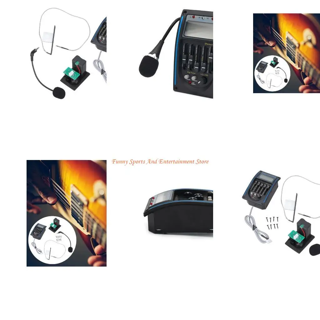 

C4DE 5 Band Preamp EQ Tuner Piezo Pick-up LCD Screen for Acoustic Guitars