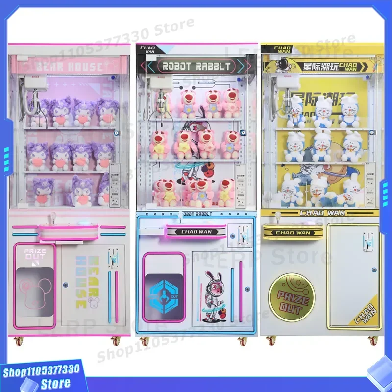 Commercial Coin Operated Claw Crane Machine Fully Transparent Arcade Game For Thailand Cross Border Unmanned QR Code Snack
