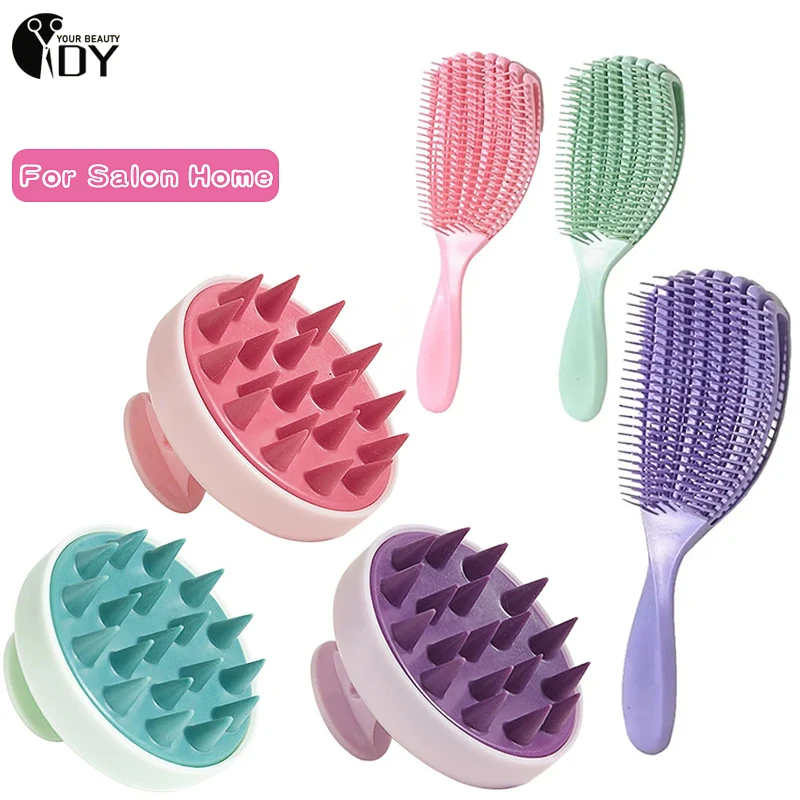 

Home Cleaning Silicone Shampoo Brush Head Scalp Massage Comb Hair Washing Combs Body Massage Bath Brush Salon Hairdressing Tools