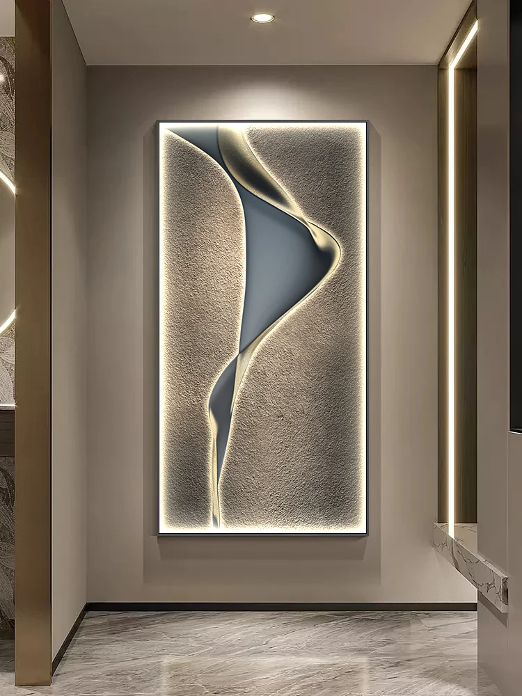 

Abstract Luxury Corridor Hanging Paintings Entrance Decoration Paintings LED Lights Modern Minimalist And High-end Mural Lights