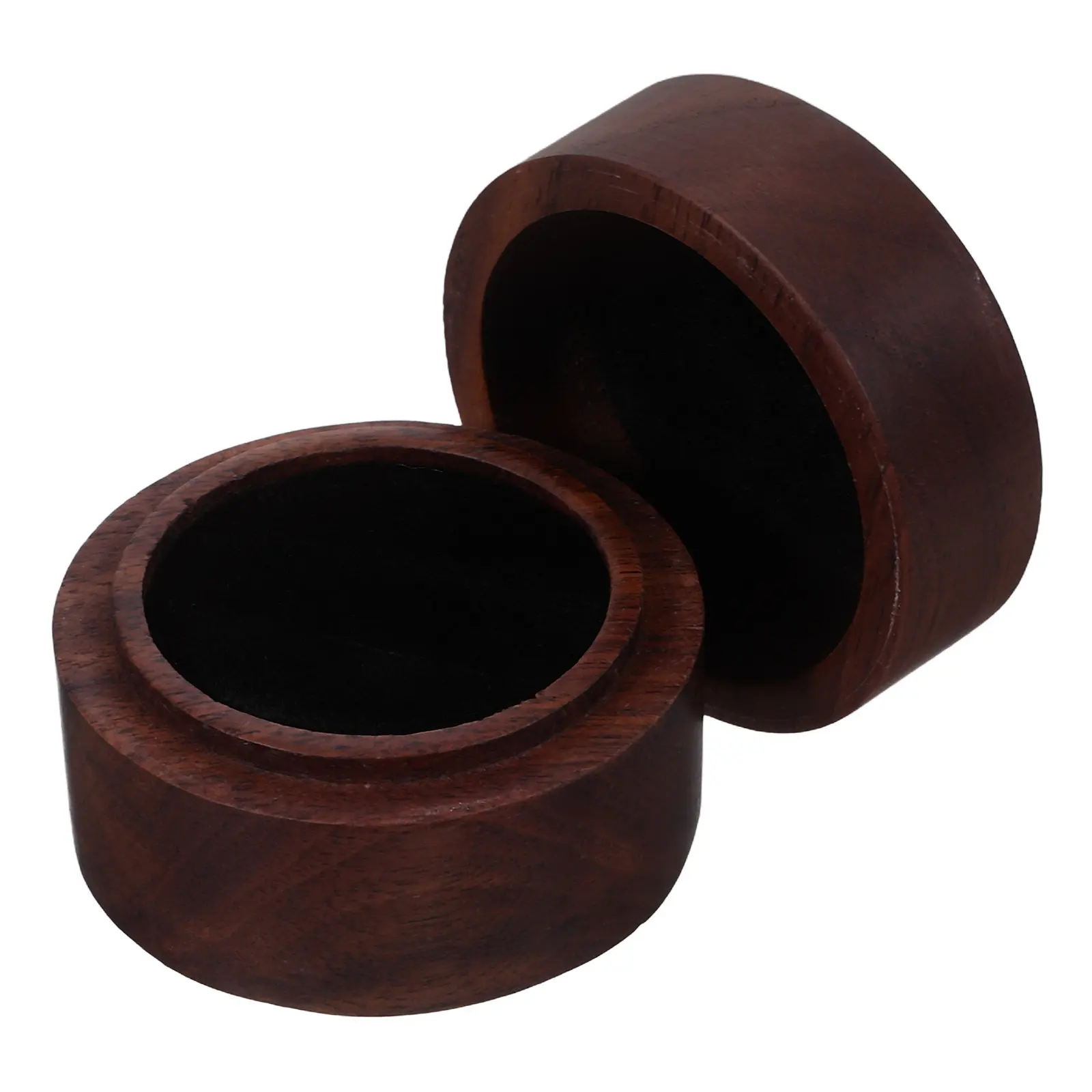 Luxury Handcrafted Wood Ring Box Round Mini Display Storage Case for Proposal Wedding Rings Jewelry Organization Favor Gift Box