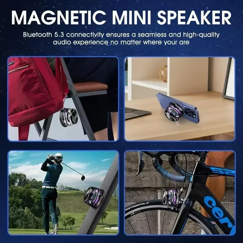 G200 Bluetooth 5.3 Portable Speaker RGB Lighting Magnetic Speaker BT5.3 Mini Sound Box 7 Hours Playback Phone Holder Speaker