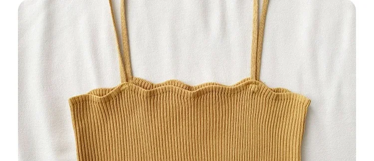Koreanisches Einfaches Inneres Schichtungs-Tanktop, Lässiges Alltags-Top, Retro Koreanischer Stil, Gestricktes Damen-Camisole, Sommer 2026 Ärmelloses Slim-Fit-Oberteil – Detail 2