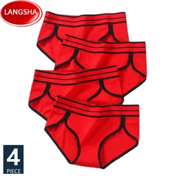 Luck Red Women Panties Cotton 4Pcs/Set Soft Intimates Fashion Breathable Underpants Female Underwear New Style Seamless Briefs