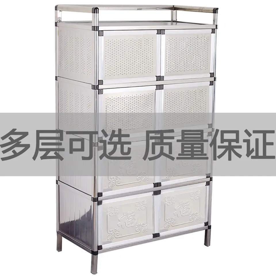 Stainless steel cupboards Storage cabinets Stove storage cabinets Kitchen  Stove Household aluminum alloy cabin