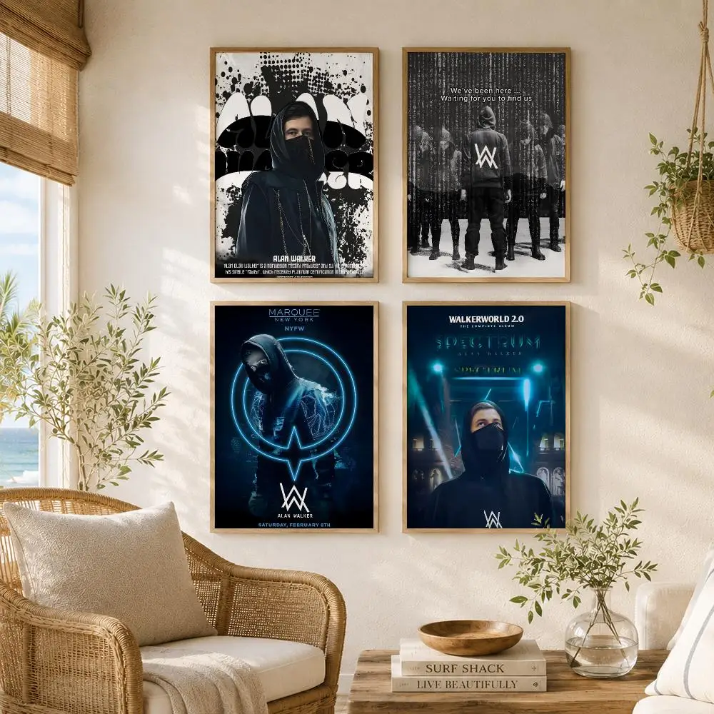 Singer A-alan Walker Painting Calligraphy High-Quality Canvas Wall Mural Crease-Free For Living Room Bedroom Interiors