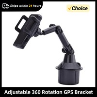Car Phone Holder Long Arm Adjustable Base Universal Car 360 Rotation GPS Bracket For iPhone Samsung Xiaomi Stand in Car Cup Hole
