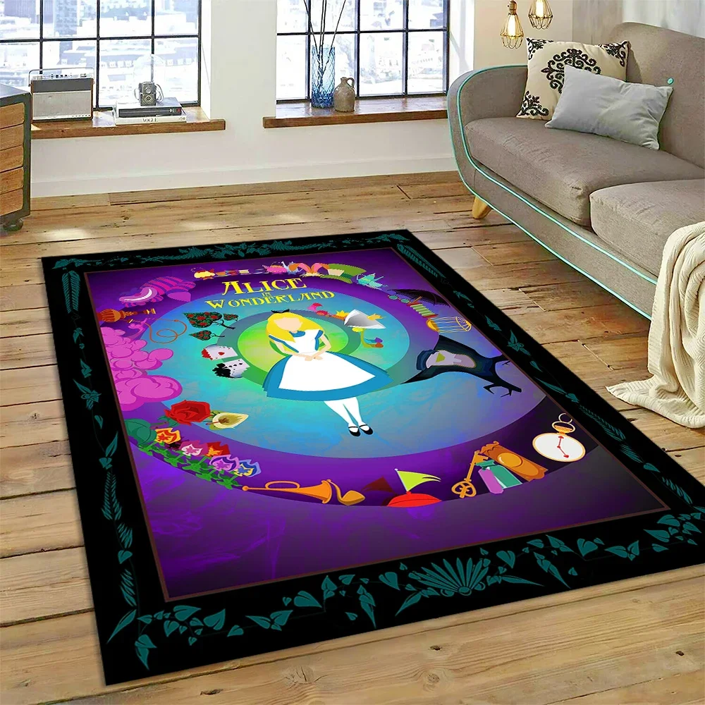 27 Style Alice in Wonderland Cartoon Cheshire Cat Carpet Rug for Bedroom Living Room Home Sofa Decoration,Large Decor Floor Mat