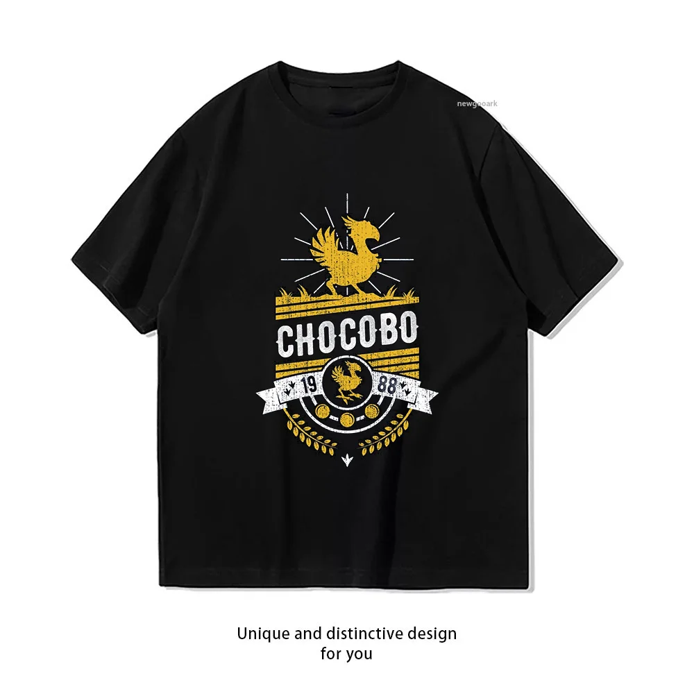 Chocobo Classic T-Shirt Woman Man Casual Cotton Printed T Shirts Adult Streetwear Woman Clothing  ropa hombre