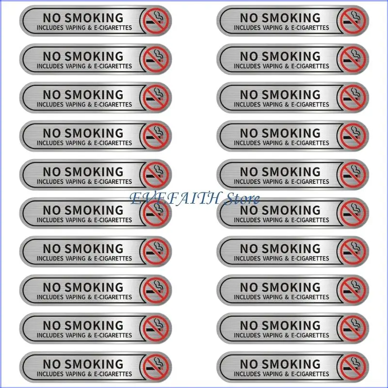 

124B 20Pcs No Smokings Car Window Stickers Tear Resistant PVC Long Lasting Adhesive