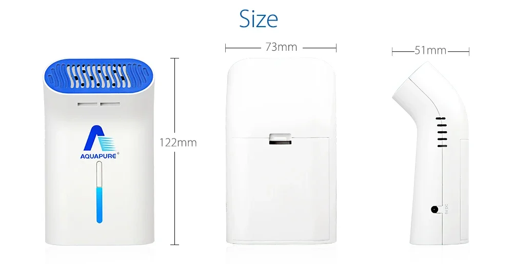AQUAPURE Battery and USB Powered Plasma Generator Negative Ions Mini Ozone Air Purifier for Car and Home