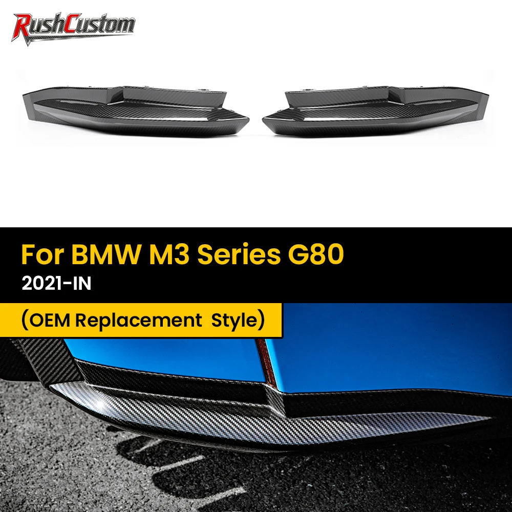 

Real Dry Carbon Fiber Rear Splitter for BMW M3 Series G80 OEM Replacement Style 2021-IN 2Pcs/Set