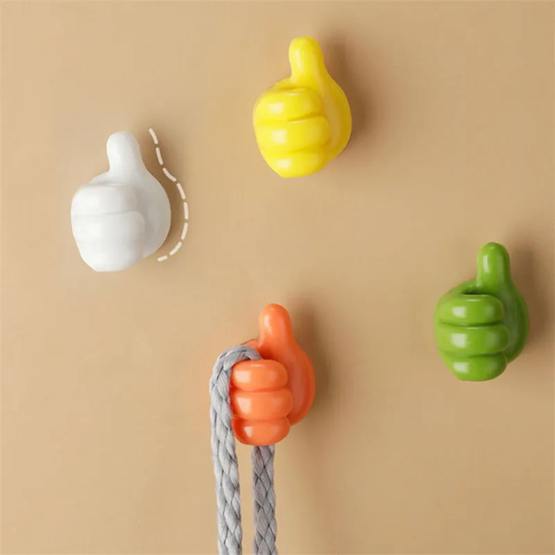 1PCS Thumb Hooks Multi-function Organizer Holder Wire Hooks Hanger Strong Wall Storage Holder Cable Holder USB Cord Organizer