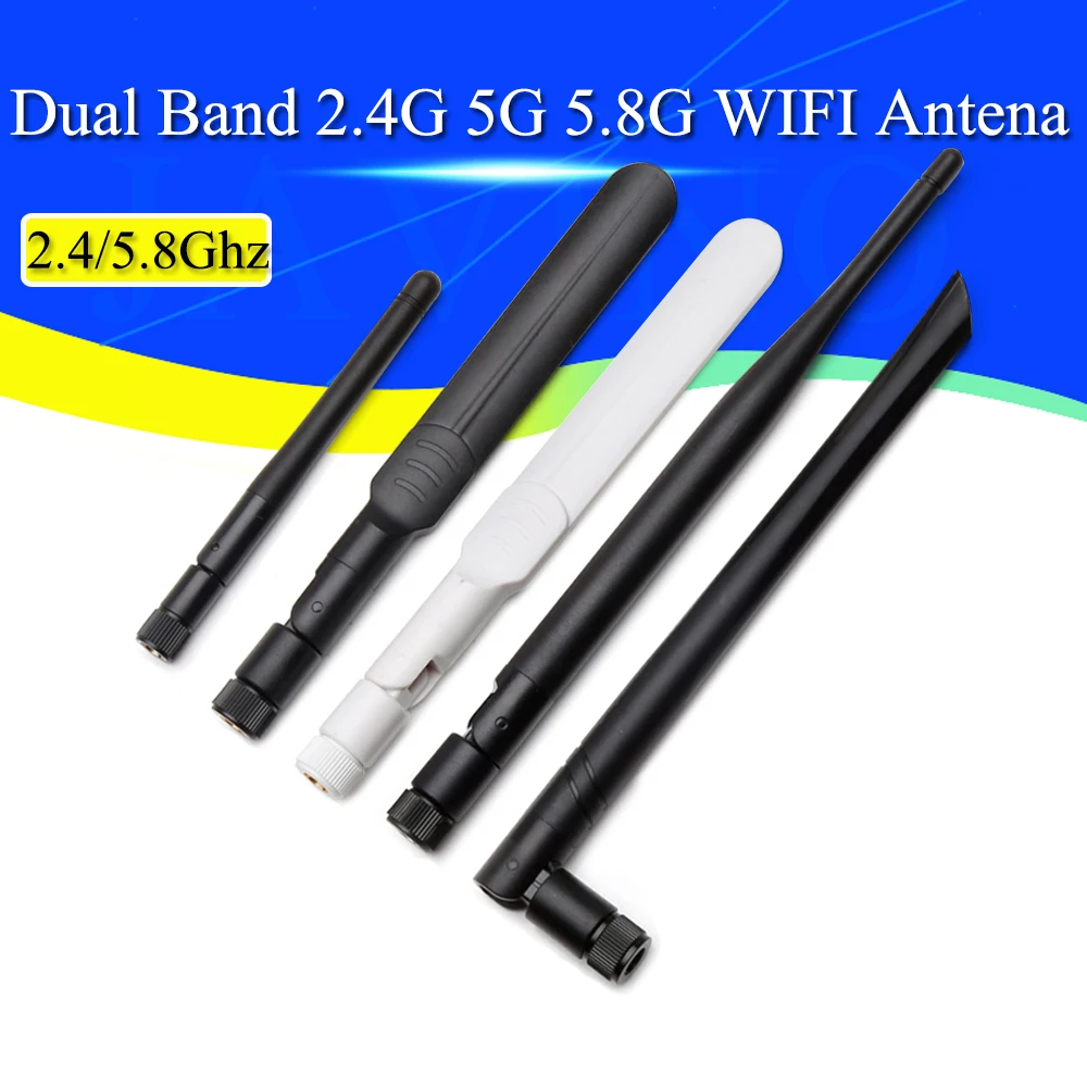 1-10szt 2.4GHz 5.8Ghz 5G Antena RPSMA 8dBi Wi-Fi Antena dwuzakresowa 2.4G/5G 5.8G WIFI Antena SMA żeńska Router bezprzewodowy