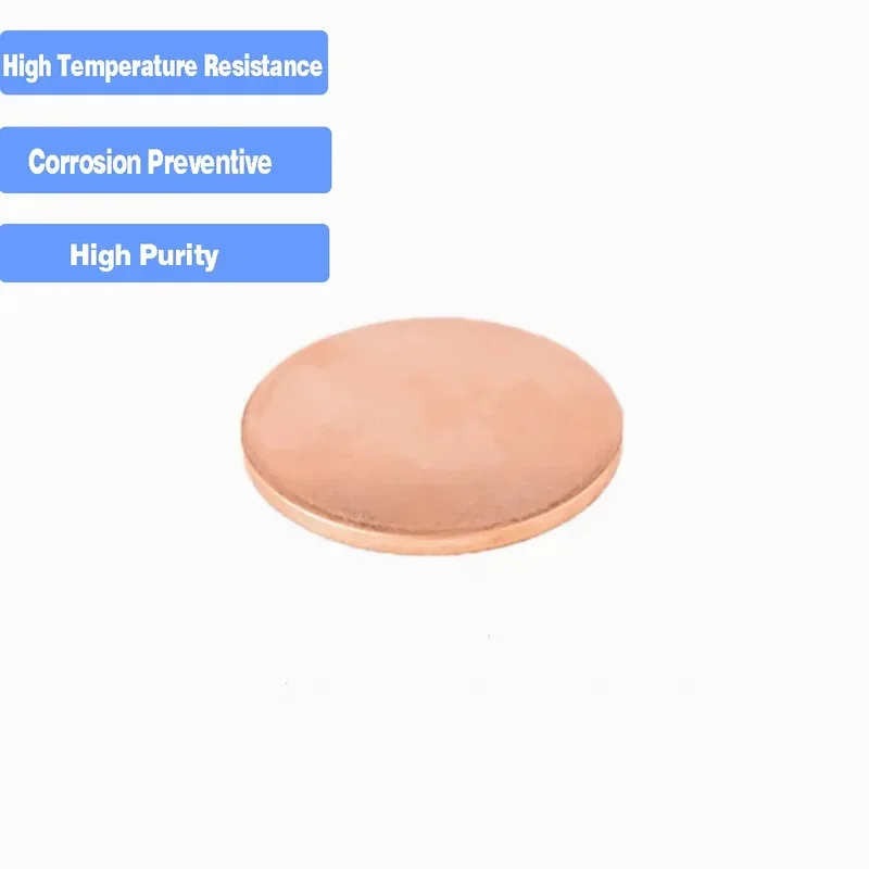 

T2 Red Copper Round Plate 0.5 0.8 1 1.5 2mm Thickness High Purity Copper Circle for Electronics & Machining