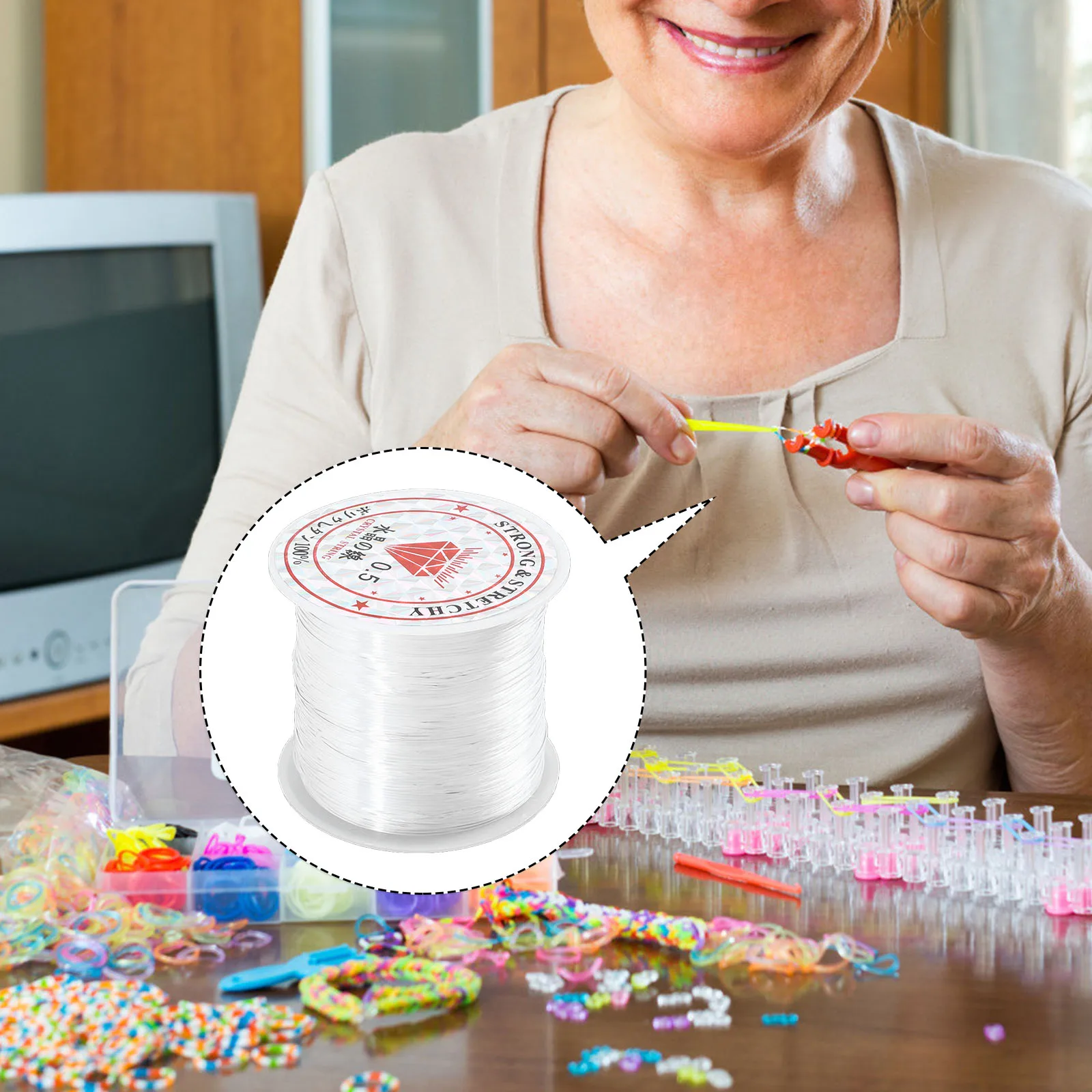 

12 Rolls Transparent Cord Jewelry Making Rope Fishing Perfect for Clear DIY Tpu