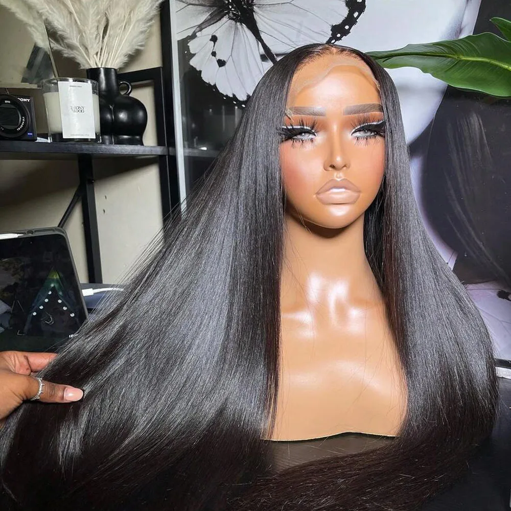 

40-дюймовый прямой костяной парик 13x4 13x6 Hd, прозрачный кружевной фронтальный парик, бразильский, плотность 250, человеческие волосы, кружевные передние парики для женщин