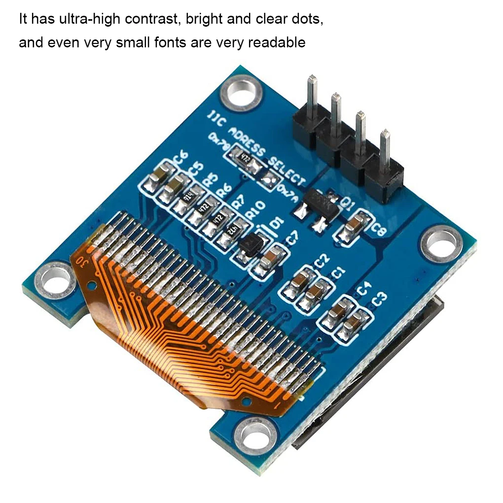 DC 3.3-5V 128x64 Pixel OLED Module Development Board I2C/IIC Port Digital Display Circuitboard Electronic Accessory