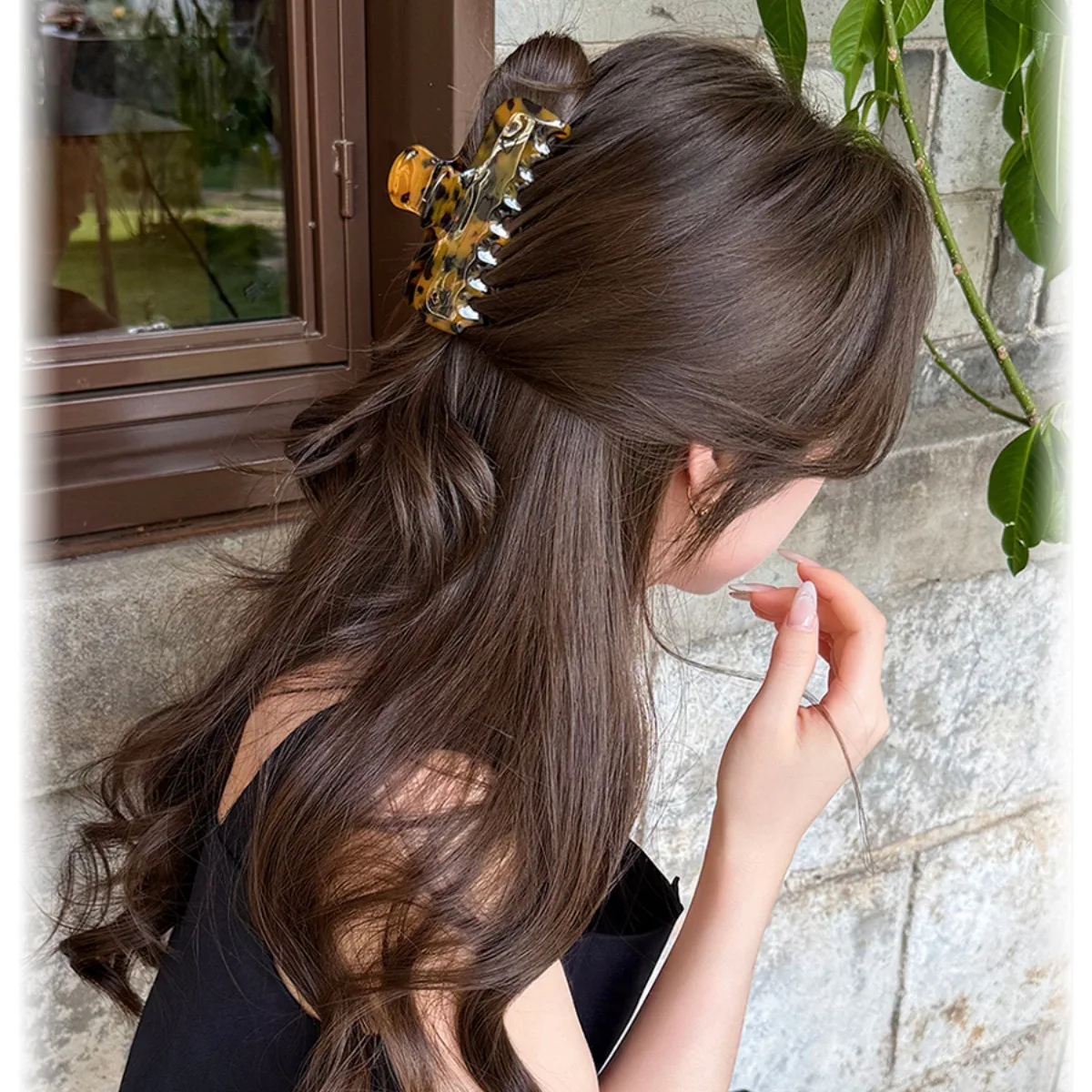 جديد 9.5 سنتيمتر كبير السلحفاة اللون خلات مشبك شعر الفرنسية الرجعية مخلب مقاطع كراب مقاطع الشعر للنساء الفتيات إكسسوارات الشعر #4