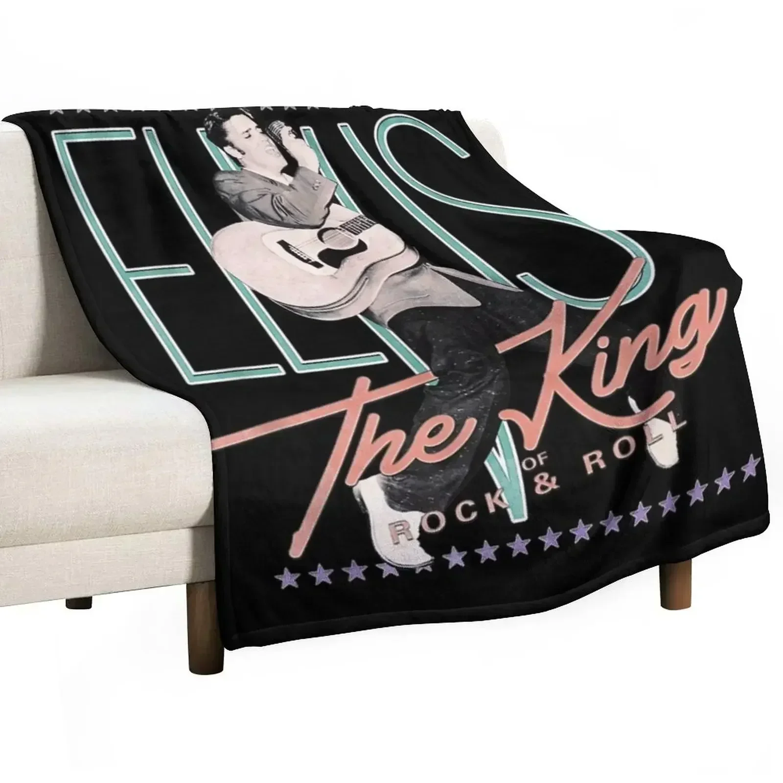 Elvís Présléy Official Vintage Design The King Throw Blanket Sofas Bed linens Warm Furrys Blankets