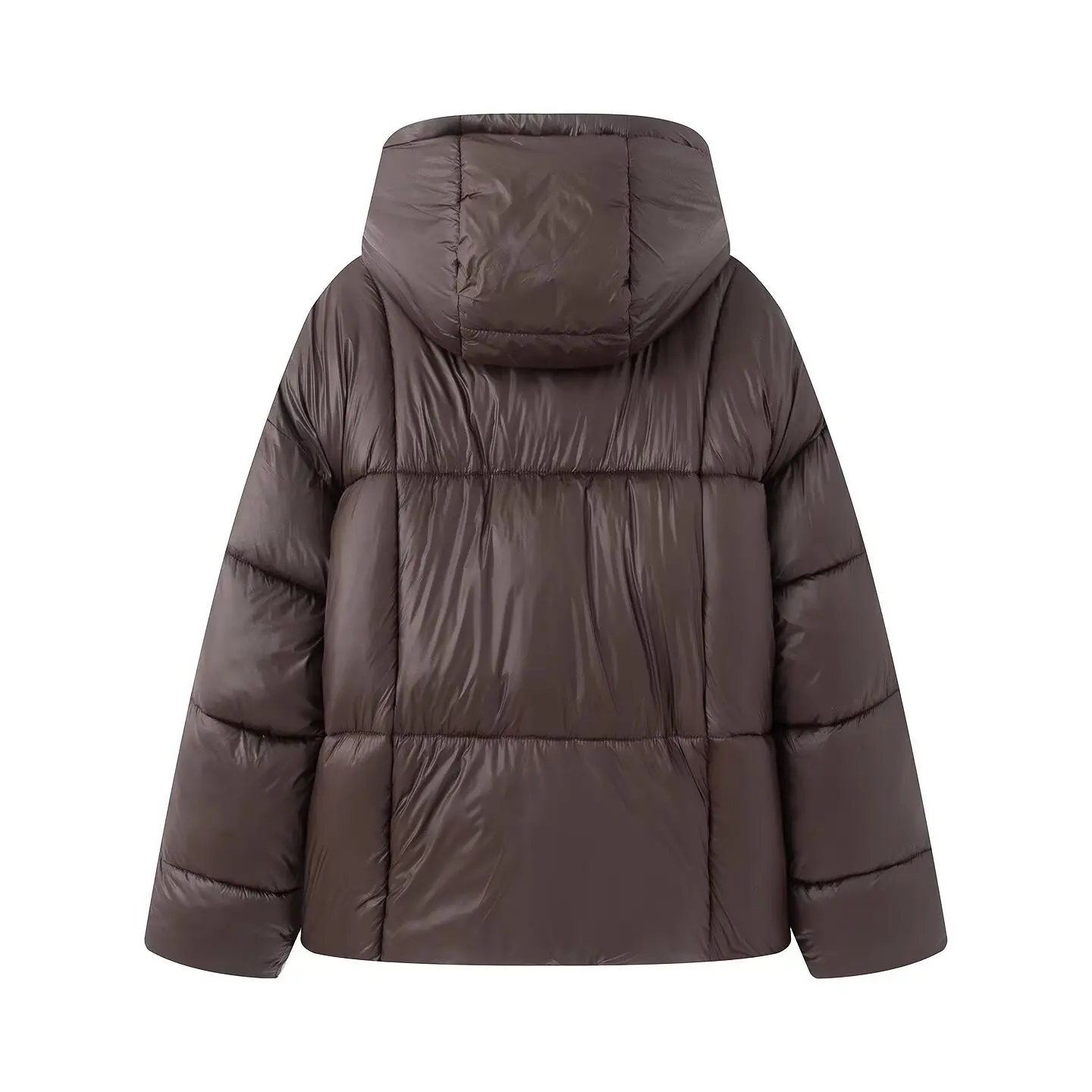 JNLEAOG Donna Faionable Piumino di cotone Jaet Colletto alla coreana Autunno Inverno Street Sle Lungo Sve Cerniera Colore puro