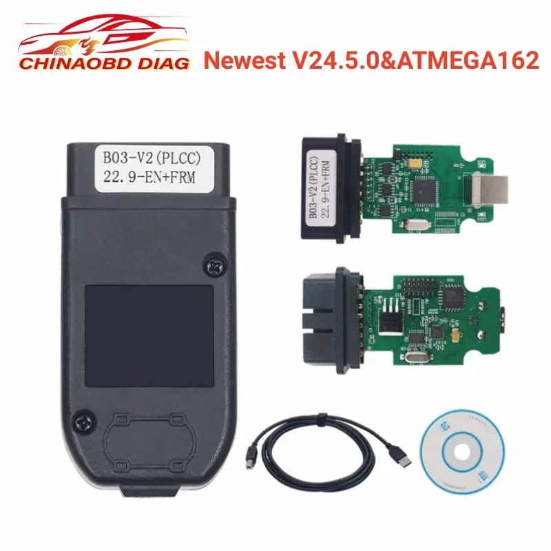 New V24.7 Forvag HEX V2 USB Interface Unlimited VINs ATMEGA162 OBD2 Scanner HEX-V2 Cable Car Diagnostic Tool