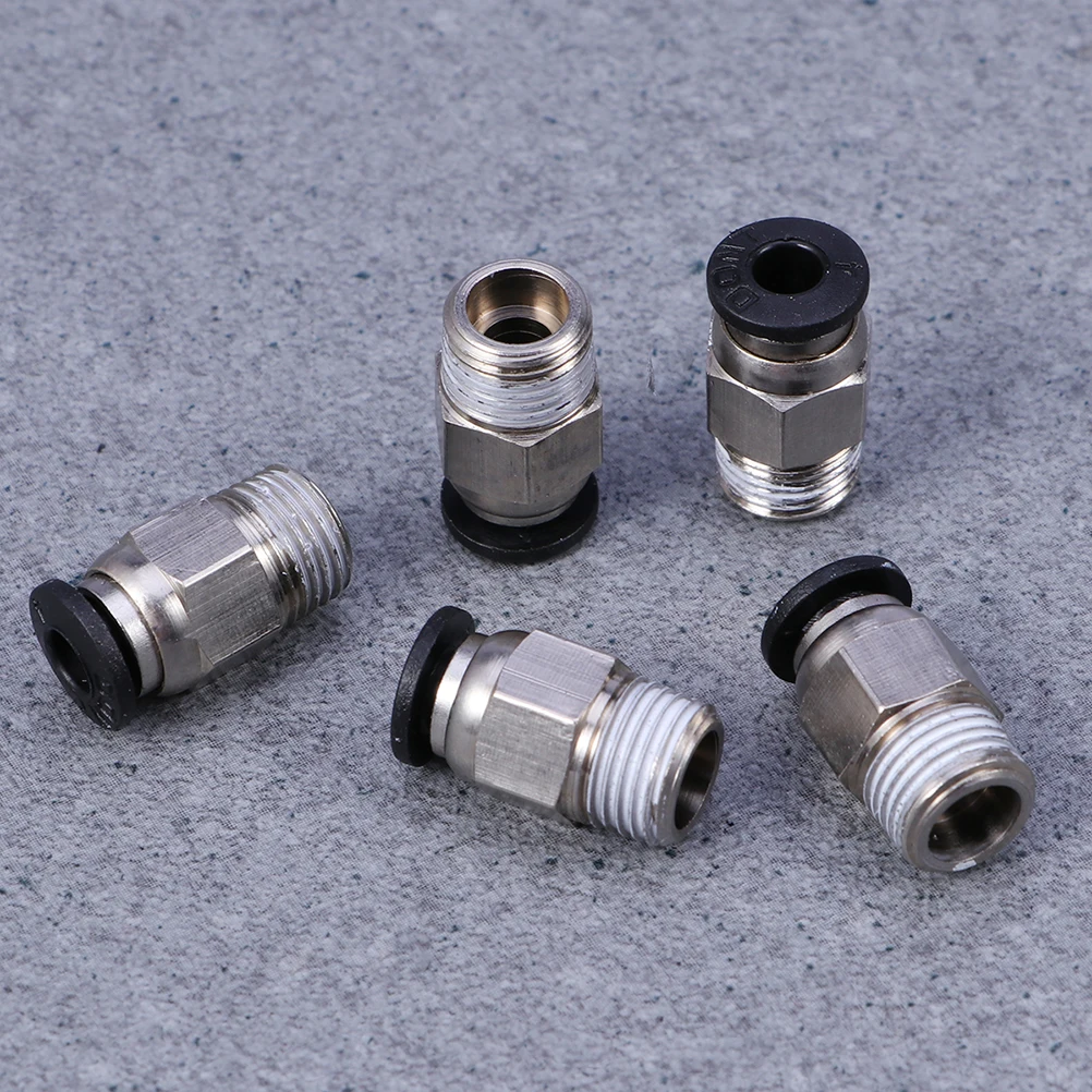 

8 Pcs Professional Tube Connector Ptfe Tubing Fitting Straight Through PC- Male Pneumatic
