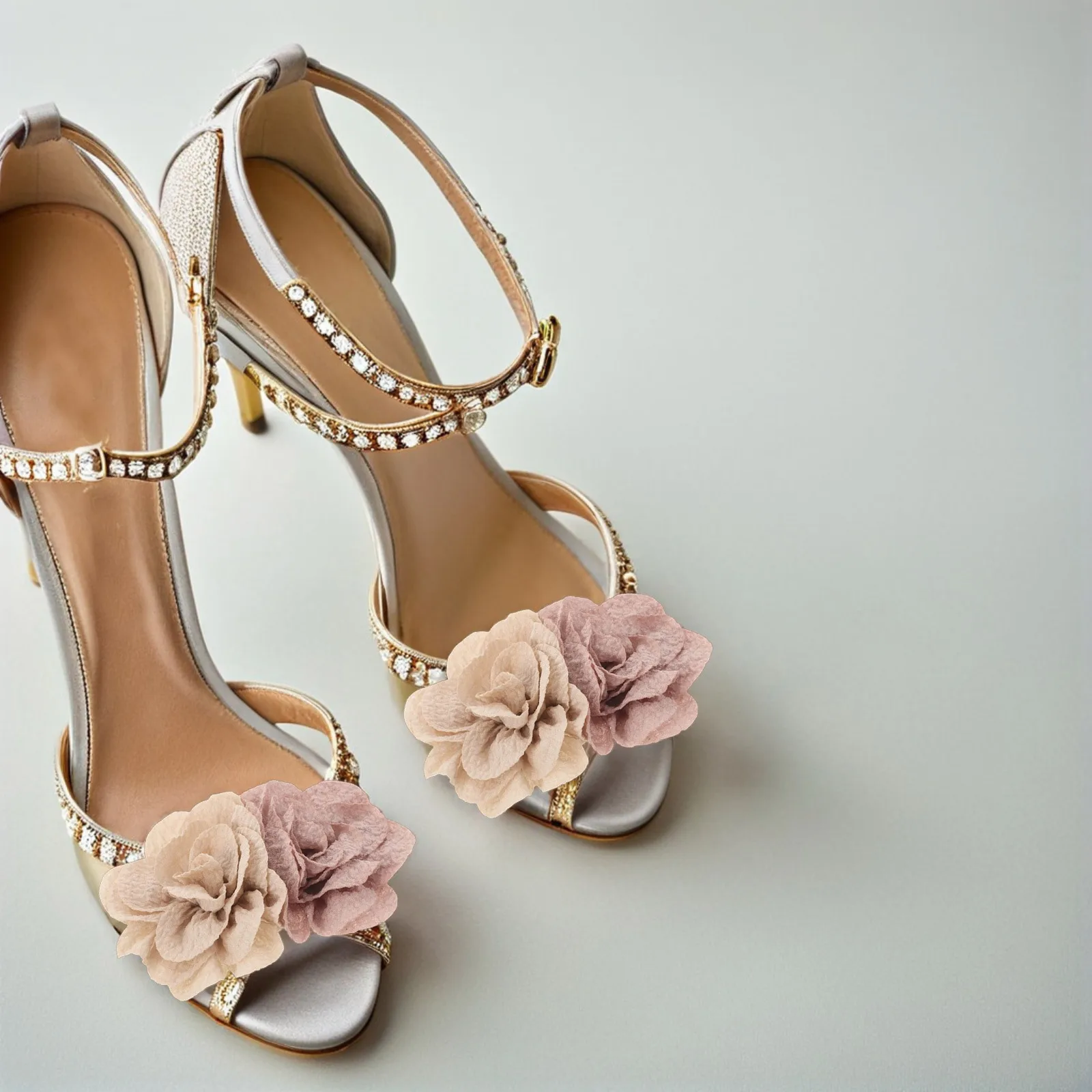 

Shoe Flower Decoration Chiffon Trim Charms Heels Cute Clips Removable Decorative Accessories High Ruffled Fabric Flowers
