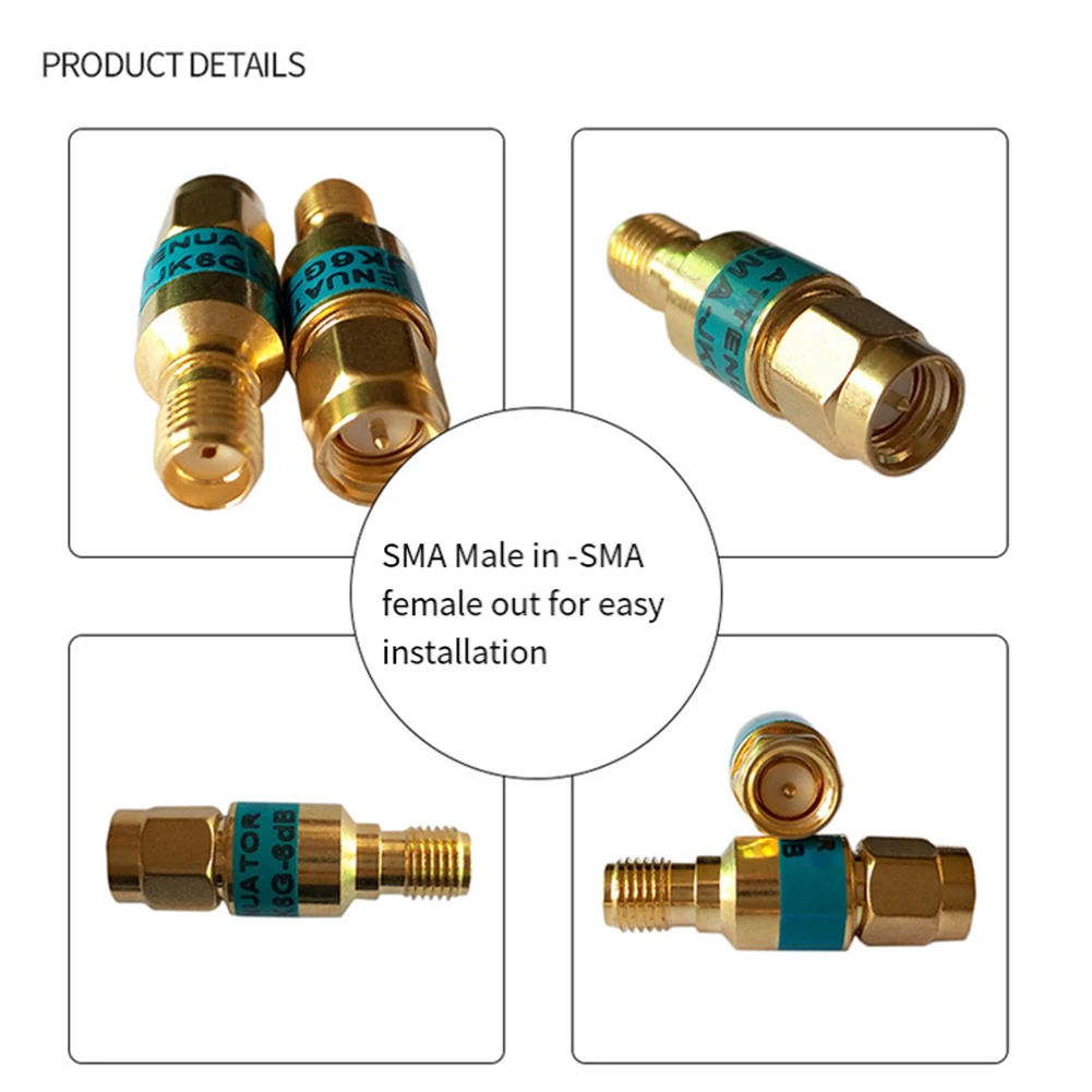 1pc 2W Attenuator For RF Coaxial Application With Gold-Plated Copper 1-30DB Optional 30*10*10 Mm Electrical Equipment Supplies
