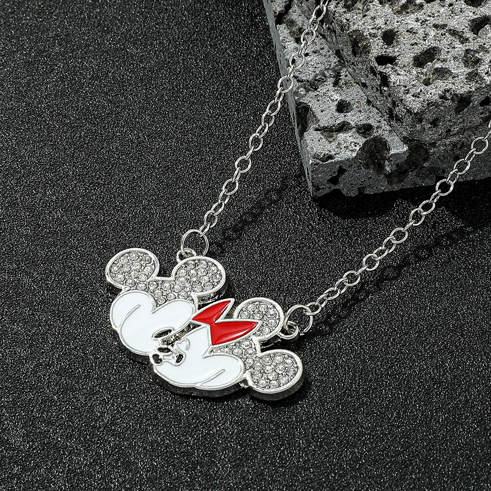 

Disney Mickey Minnie Cartoon Necklace for Girls Anime Couple Women's Accessory Children's Gift Jewelry Toy