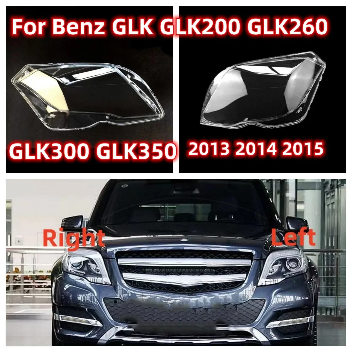 HTTCY For Benz GLK GLK200 GLK260 GLK300 GLK350 2013 2014 2015 front Car Headlight Cover Lens Shell Lampcover Lampshade Headlamp