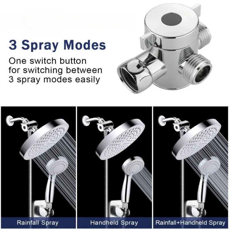 ABS Diverter Valve G1/2 Splitter 3 Way Water Separator Shower Tee Adapter Adjustable Faucet Switcher Bathroom Toilet Accessories
