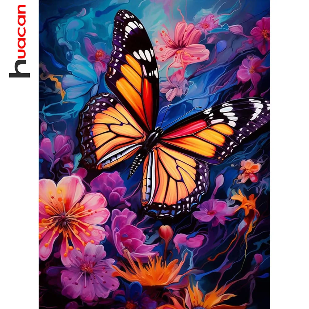 Huacan Diamantmalerei Schmetterling Blume Diamantstickerei Tier Neue Kollektion Bild aus Strasssteinen