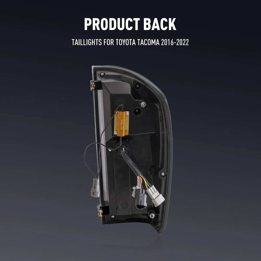 زوج من أضواء خلفية LED لتويوتا تاكوما 2016-2022 DRL عكس الفرامل تحول إشارة التوصيل والتشغيل مجموعة مصابيح الذيل الخلفي للسيارة