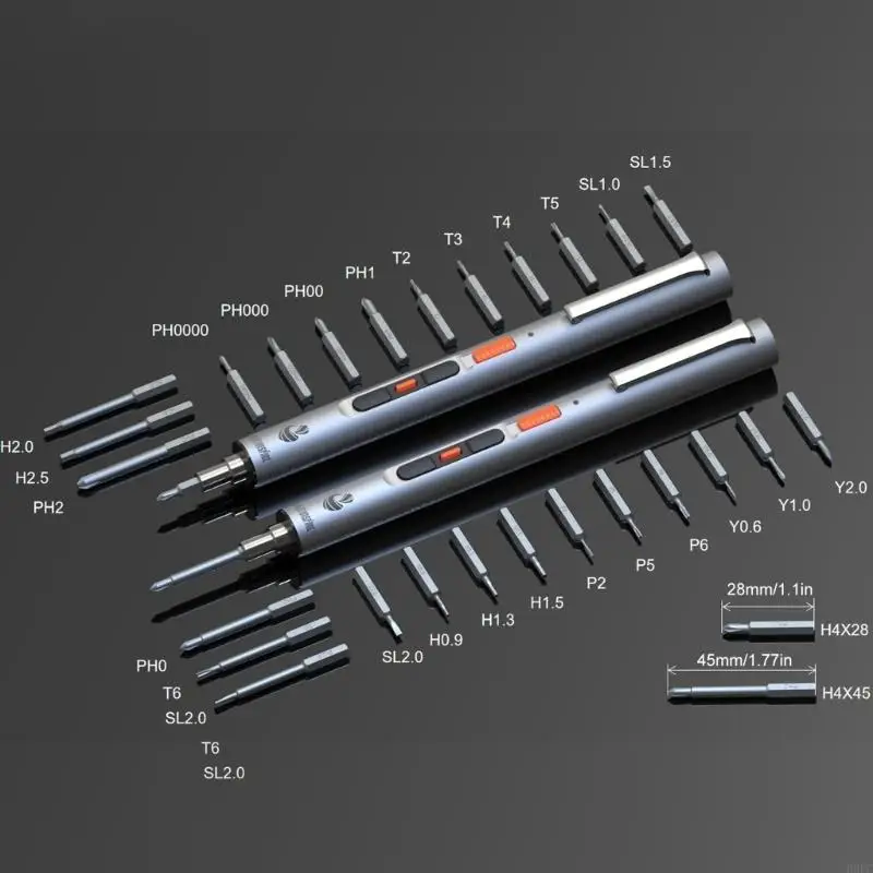Chave broca elétrica portátil H9EC Conjunto fenda com luz para reparos domésticos