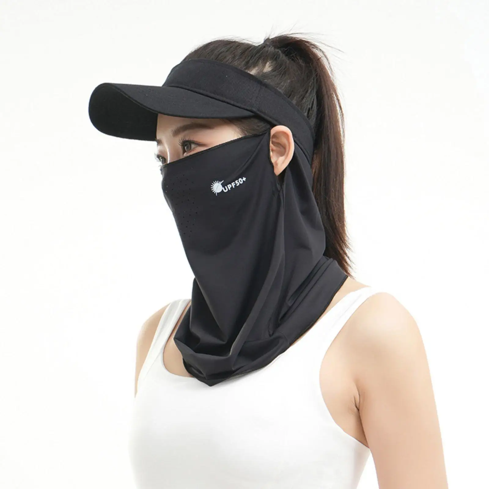 Protection Face Cover SPF 50+ Cooling Silk Sun Cover Breathable Cooling Silk Sun Guard for Cyclists, Outdoor Enthusiasts,