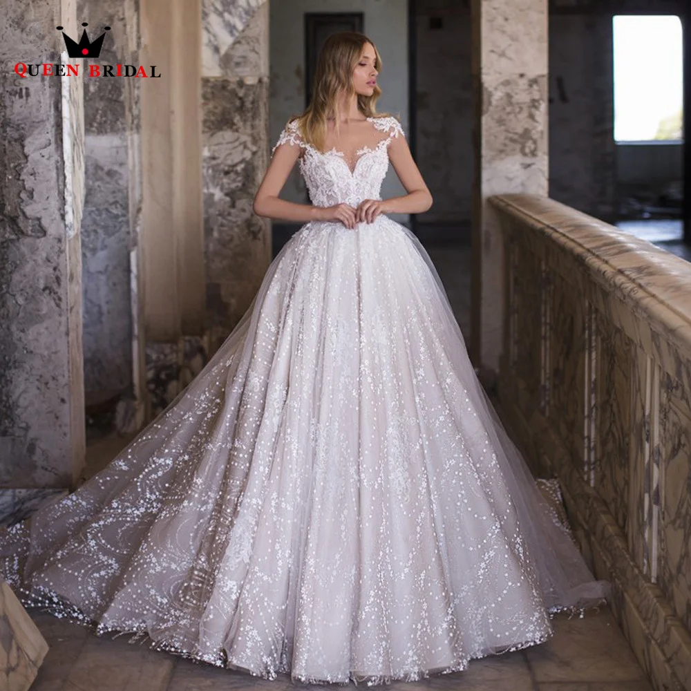 Elegant Wedding Dresses Ball Gown Floor Length Tulle Lace Crystal Beaded 2023 New Design Long Luxury Bridal Gown Customize DZ45